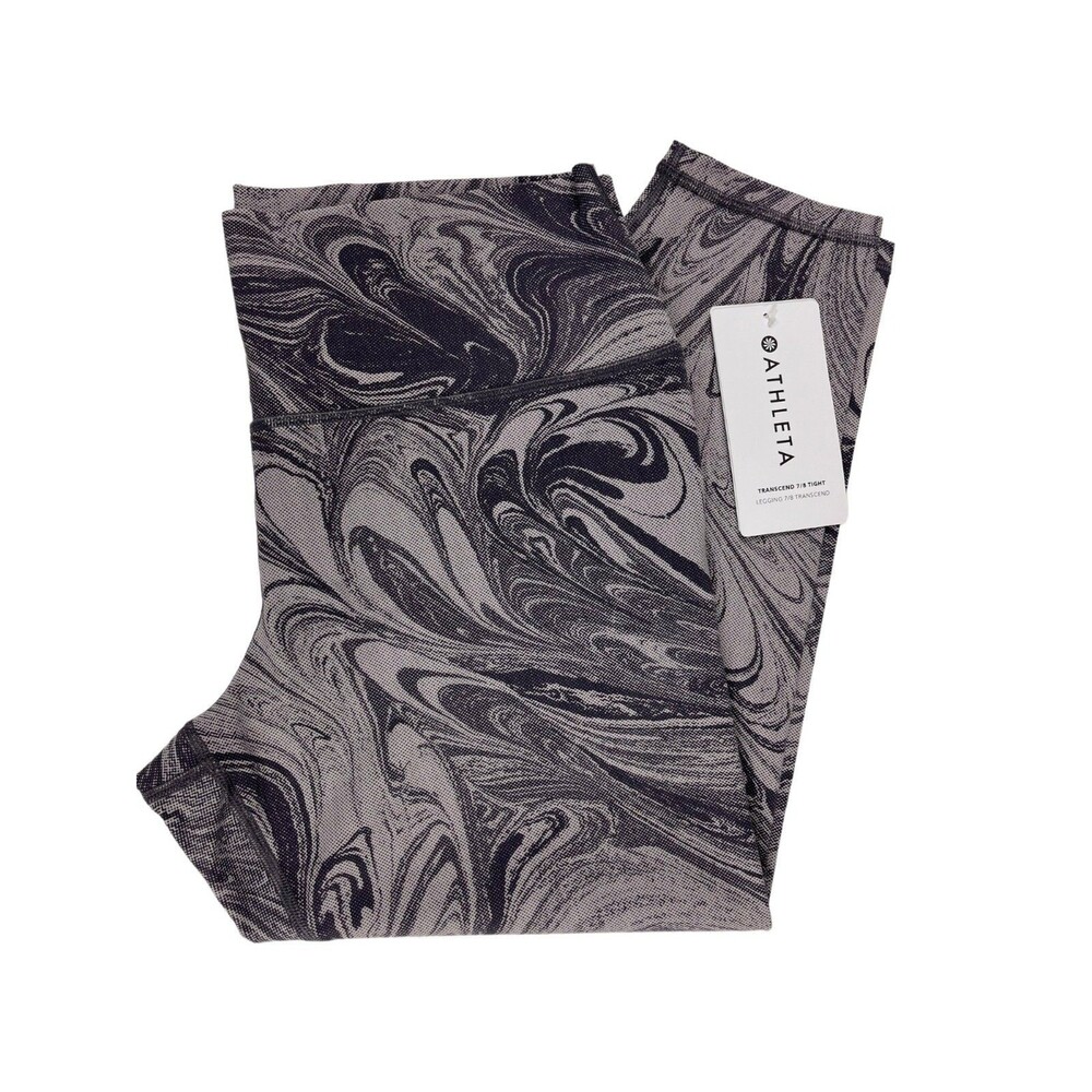 Athleta Women’s Transcend 7/8 Tight Legging Sumi Marble Violet Size XL NWT Artsy
